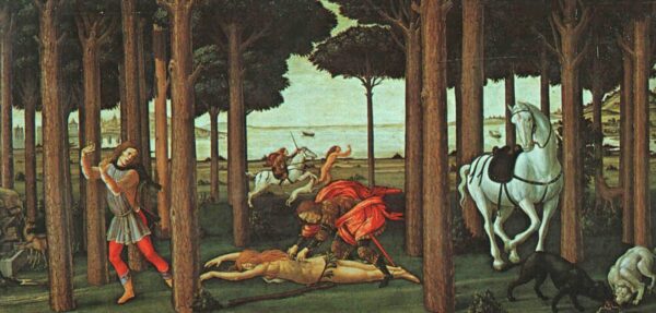 La historia de Nastagio degli Onesti (Segundo episodio) – Sandro Botticelli Sandro Botticelli Master Apollon