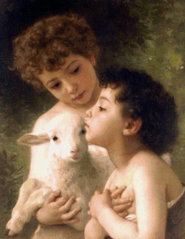 Niños con cordero – William Bouguereau William Bouguereau Master Apollon