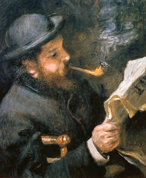 Claude Monet leyendo un periódico – Pierre-Auguste Renoir Pierre-Auguste Renoir Master Apollon