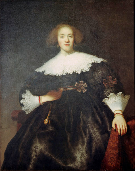 Retrato de una mujer con un abanico – Rembrandt van Rijn Rembrandt van Rijn Master Apollon