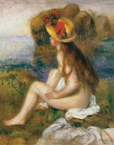 Baigneuse sentada con un sombrero de paja – Pierre-Auguste Renoir Pierre-Auguste Renoir Master Apollon