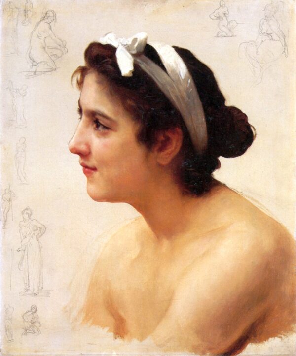 Estudio de una mujer para ofrecer al amor – William Bouguereau William Bouguereau Master Apollon