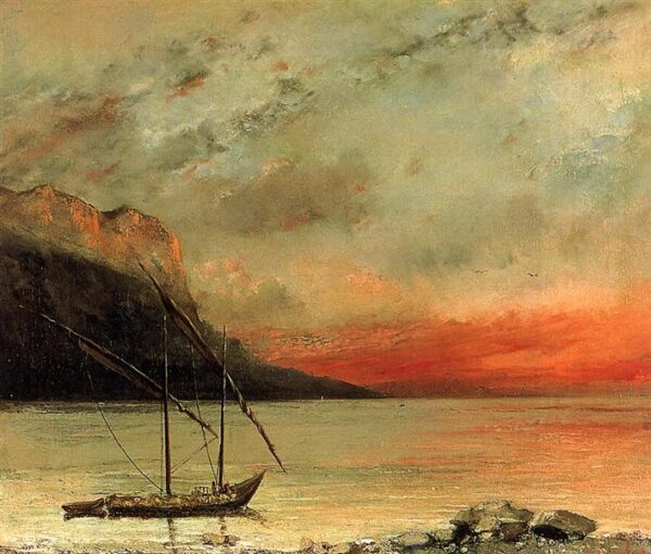 Atardecer sobre el lago de Ginebra – Gustave Courbet Gustave Courbet Master Apollon