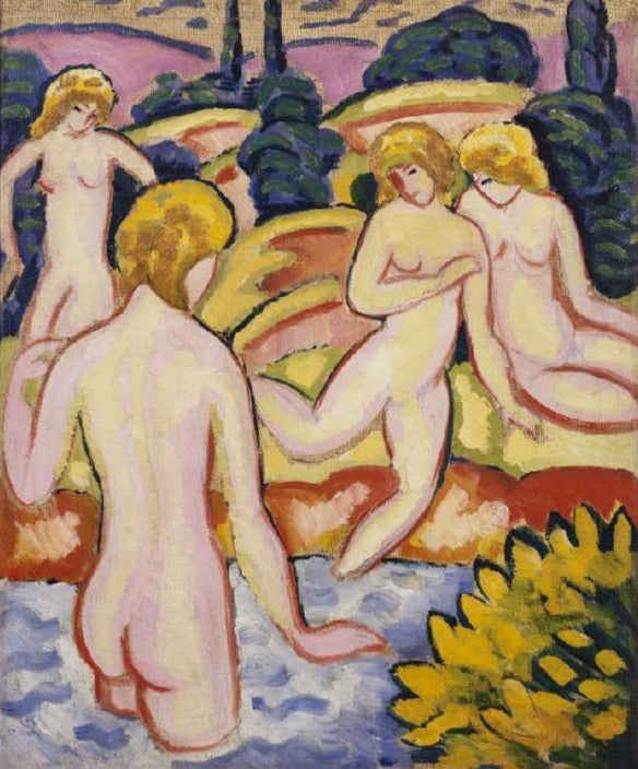 Cuatro bañistas (Bañistas con árboles de la vida) – August Macke August Macke Master Apollon