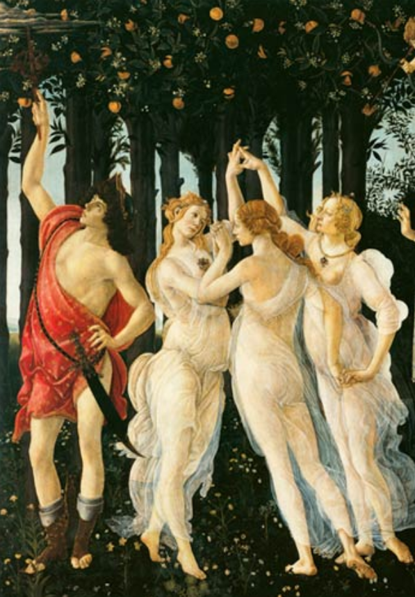 Primavera: Detalle de las Tres Gracias y Mercurio – Sandro Botticelli Sandro Botticelli Master Apollon